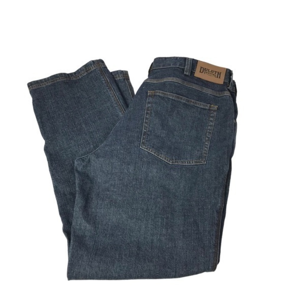 Duluth Trading Flex Ballroom Jeans Mens 36x32 Dark Cotton Stretch relaxed fit